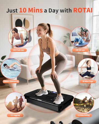 ROTAI Vibration Plate Exercise Machine for Lymphatic Drainage Massager & Weight Loss, 400 lbs Capacity Whole Body Vibrating Shake Plate Workout for Women and Men - Image 3