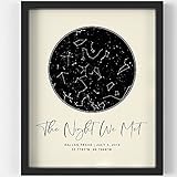 Personalized Star Map With Specific Dates & Place - Custom Constellation Map Print, Unframed- Special Occasion Star Chart Wall Art- Great Anniversary, Engagement, Wedding Romantic Gift (Cream)