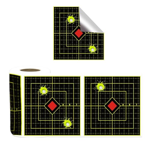 Cibles Éclaboussures - 15cm Papier Réactive, Autocollants | Objectif Éclaboussure Voir Facilement Vos Tirs | Cibles Éclat pour Entraînement, Adhésif Jaune Fluorescent