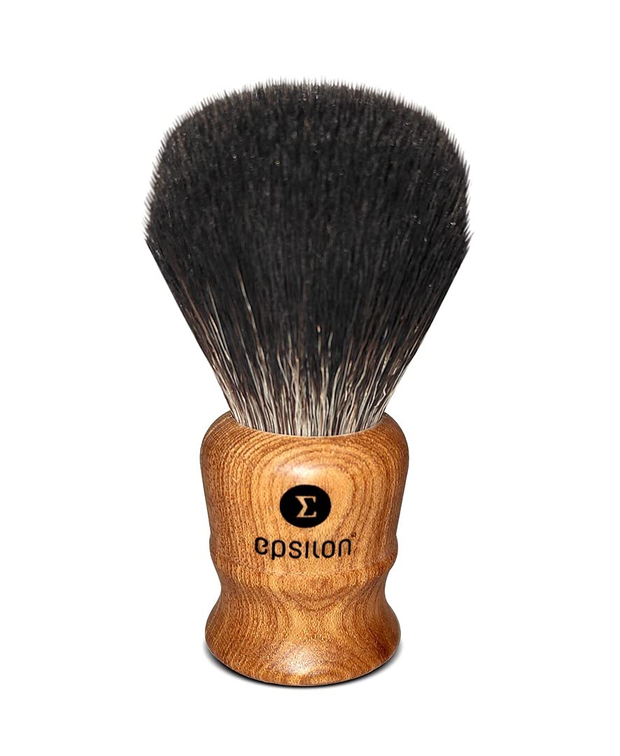 Epsilon Brocha Afeitar Sintética Tejón Negro Madera 26/54mm, Único, Estándar