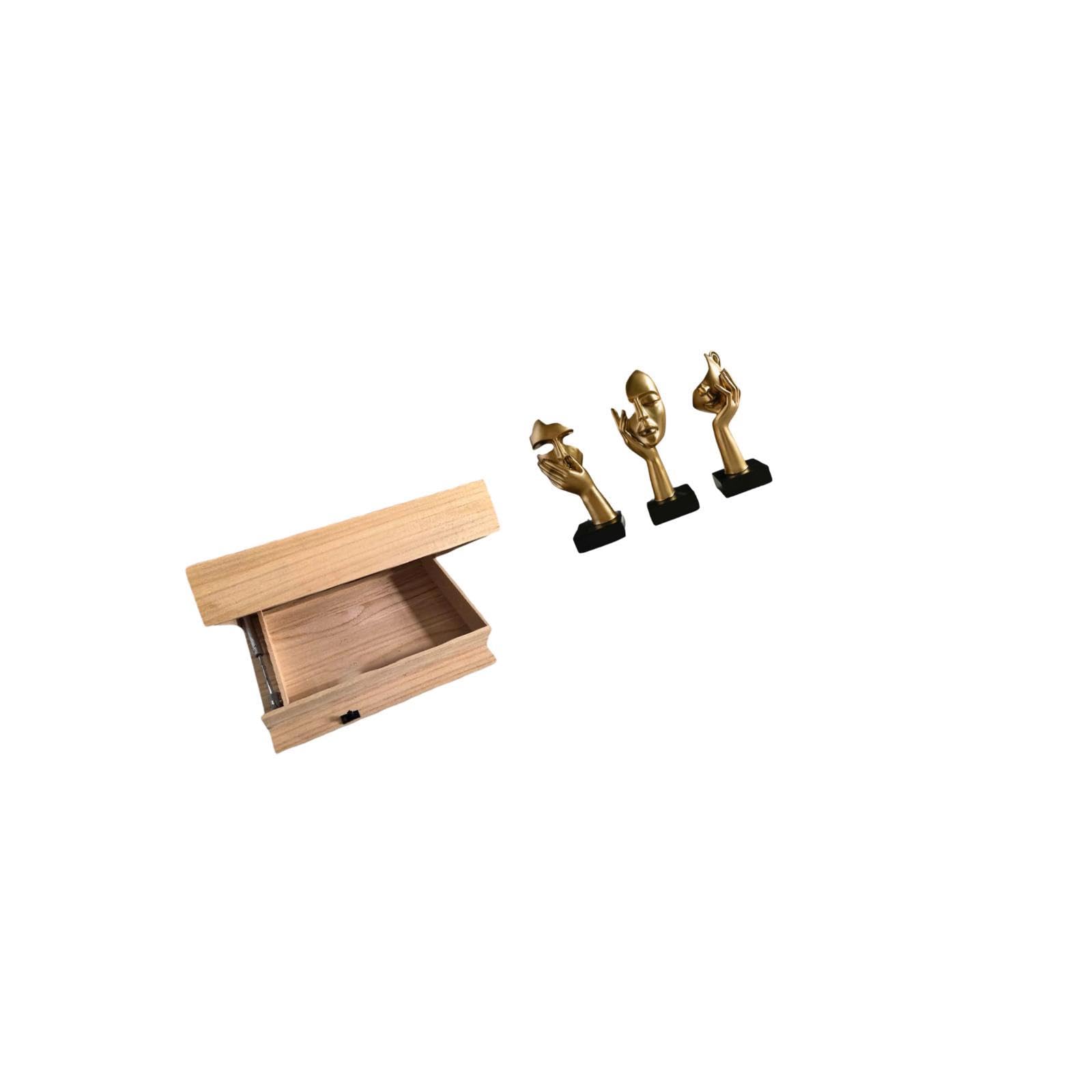 Floating Shelf Wall Mounted Drawer with Compartment and Resin Thinker Statues Tabletop Decorations for Home Office Dorm Room Apartment Living Room Storage Rack Crafts Souvenirs Abstract Art-image-10