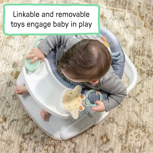 Ingenuity Prop Spot Learn-to-Sit Floor Seat for Baby, Removable Tray, 2 Linkable Toys, Tummy Time Mat, Unisex, for Ages 4-12 Months - Casi - image 4