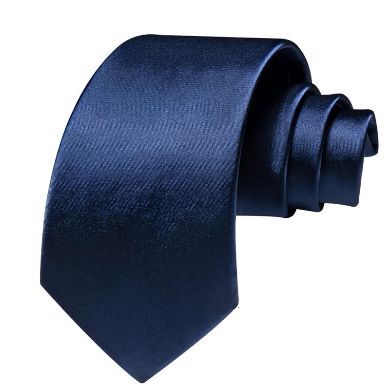 Corbata Clásica Sólida para Hombre Seda Poliéster 150cm miniatura 5