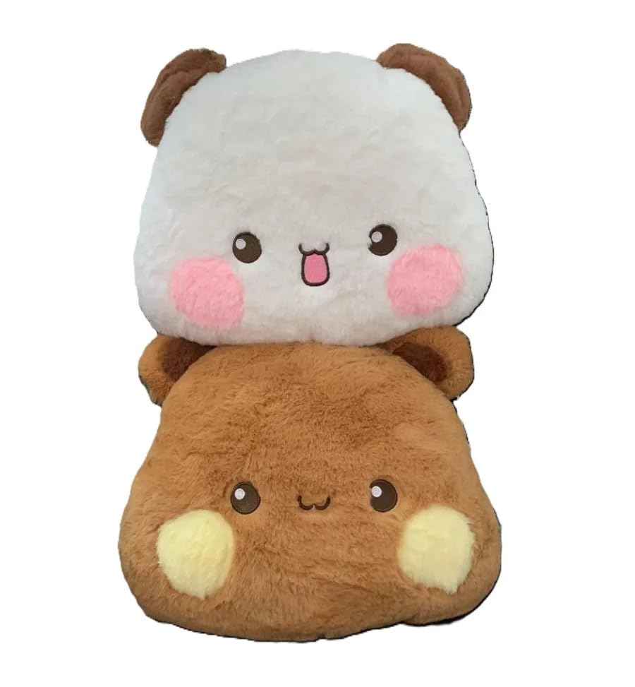 Image of Bubu Dudu Plush Pillow - Bubu Panda Design (33cm) - Soft Rabbit Fur Cuddle Buddy for Kids Boyfriend, Girlfriend, Perfect for Cozy Comfort and Home Decor