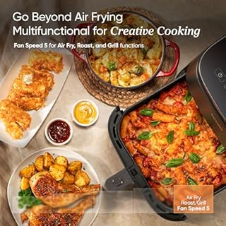 Cosori Air Fryer TurboBlaze 6L, Serves 3–6, 9-in-1 Fast & Energy-Saving, 5 Fan Speeds, 30–230°C, Quiet,Non-stick, Dishwasher-Safe, Recipe Book Included