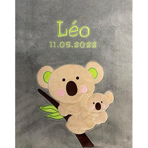 KIDDI-MEDIA Personalised Baby Blanket with Embroidery Cover