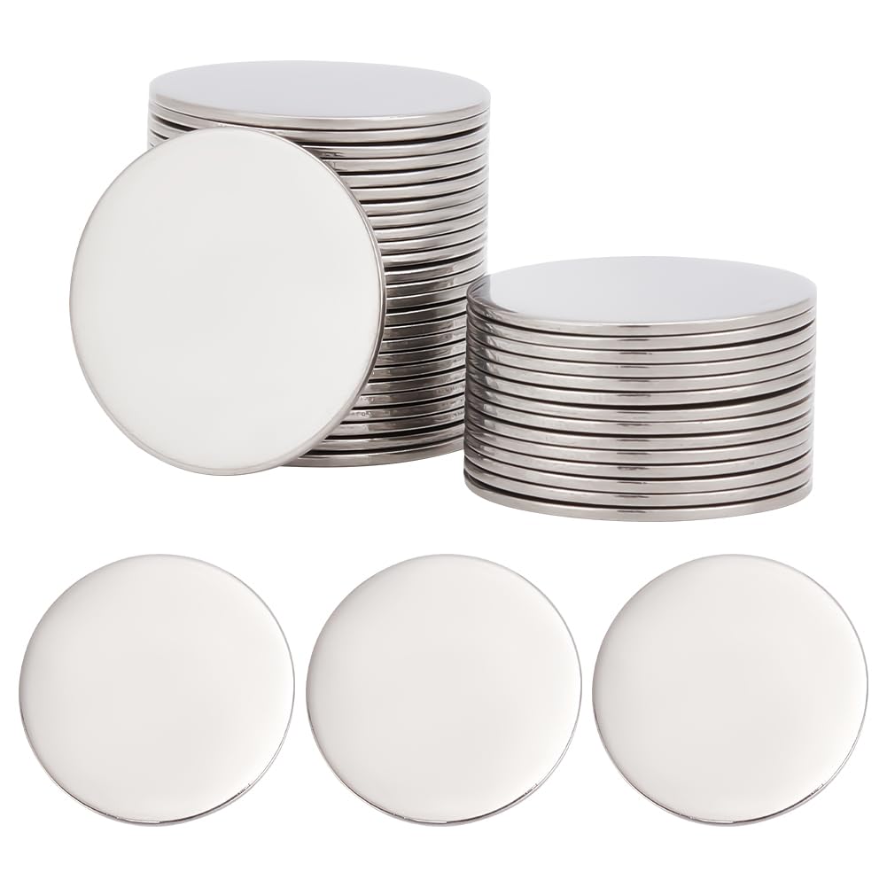 40 Dischi In Acciaio Inox 304 Per Creazione Gioielli E Hobby – Diametro 25 Mm, Spessore 1,2 Mm