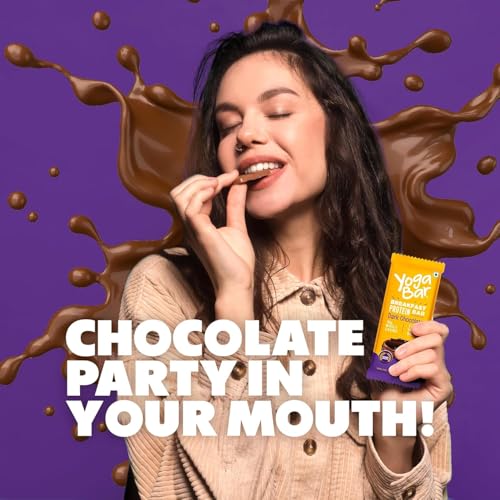 Image of Yoga Bar Breakfast Protein Bar | Dark Chocolate | 7g Protein, 7g Fibre, 26g Net Carbs, 5g Good Fats | Made with Whole Grains | High Fibre & Protein Rich Snack (50g)