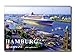 City Souvenir Shop Foto-Magnet Hamburg, Queen Mary 2 an den Landungsbrücken, ca. 8 x 5,4 cm