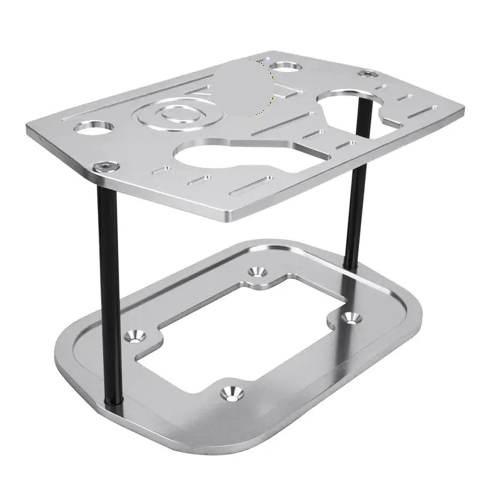 Car Bracket Tray Aluminum Alloy Optima 34/78 Group Sturdy &amp;(Silver)