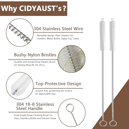 Image of Straw Cleaner Brush for Stanley Cup,10 inch Straw Brush for 40oz 30oz 20 oz Stanley Mugs,Stanley Straw Cleaner for Various Straws,Baby Bottles,Water Bottles and Hummingbird Feeders(4Pack).