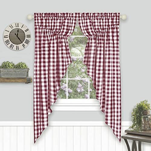 Farmhousecurtainskitchendecorbuffaloplaidgatheredswagsclassiccountryplaidginghamcheckereddesignfarmhousedecorburgundy72wx63hswagpair Urban Country Home Decor Farmhouse curtains kitchen decor buffalo plaid gathered swags classic country plaid gingham checkered design farmhouse decor burgundy 72 w x 63 h swag pair urban country home decor