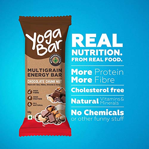 Image of Yogabar Protein Bar Combo, 16 Bars | Multigrain Energy Bar x 10 and Breakfast Protein Bar x 6 | Protein Snack with High Fibre