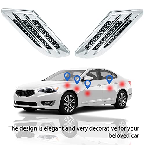 Car Side Mesh Vent Air Flow Fender Sticker, 2Pcs/Set Auto Air Flow Bumper Side Vent Decal, Abs Exterior Decoration Sticker Car Decals Stickers, Universal Car Accessories For All Car (Plating) #TOP1