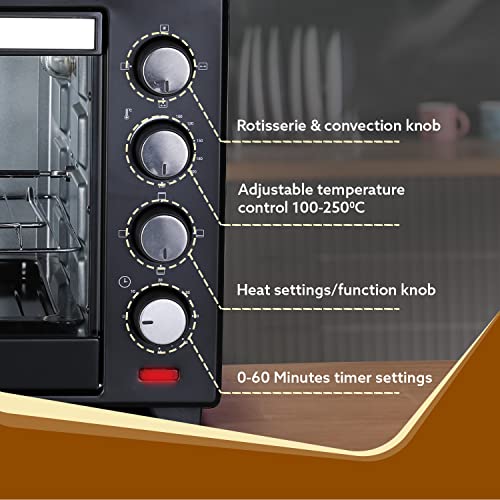 Image of AGARO Marvel 48 Liters Oven Toaster Griller (Black) & AGARO Grand 1000 Watts Hand Blender With Chopper, Jar & Whisker, 2 Variable Speed Modes & Speed Regulator, Blades(Black), 400mmx60mm (33635)