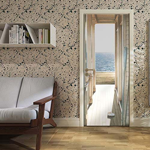 Zy-Kl 3D Door Sticker Wall Decals Mural Wallpaper, Waterproof And Moisture-Proof Diy Environmentally Friendly Self-Adhesive Pvc Door Decal, Used For Dormitory, Office And Home Decoration (Mt127) #TOP3