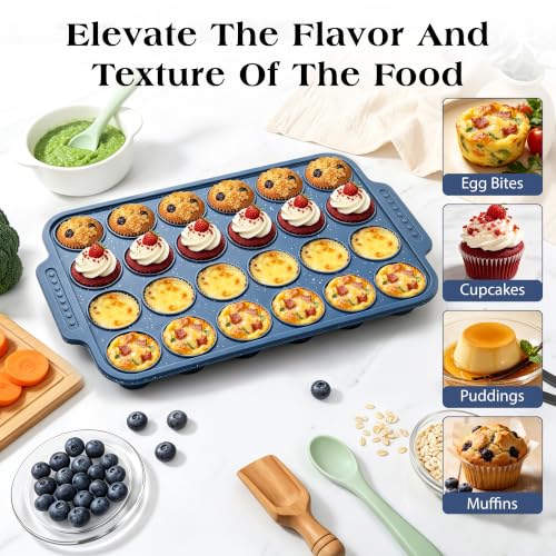 Image of Silicone Muffin Pans for Baking with Metal Reinforced Frame