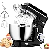 Stand Mixer, Zuccie 660W Mixers Kitchen Electric Stand Mixer, 6+P-Speed Cake Mixer with Dough Hook, Wire Whip & Beater and Splash Guard (8.5QT, Black 8.5QT)