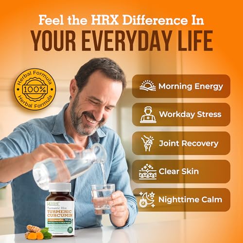 Turmeric Supplement Hrx- Immune Supplement, Metabolism Booster Joint Support Supplement with Turmeric Curcumin, Boswellia, Curcuma & Black Pepper Extract - 60 Capsules - Image 6