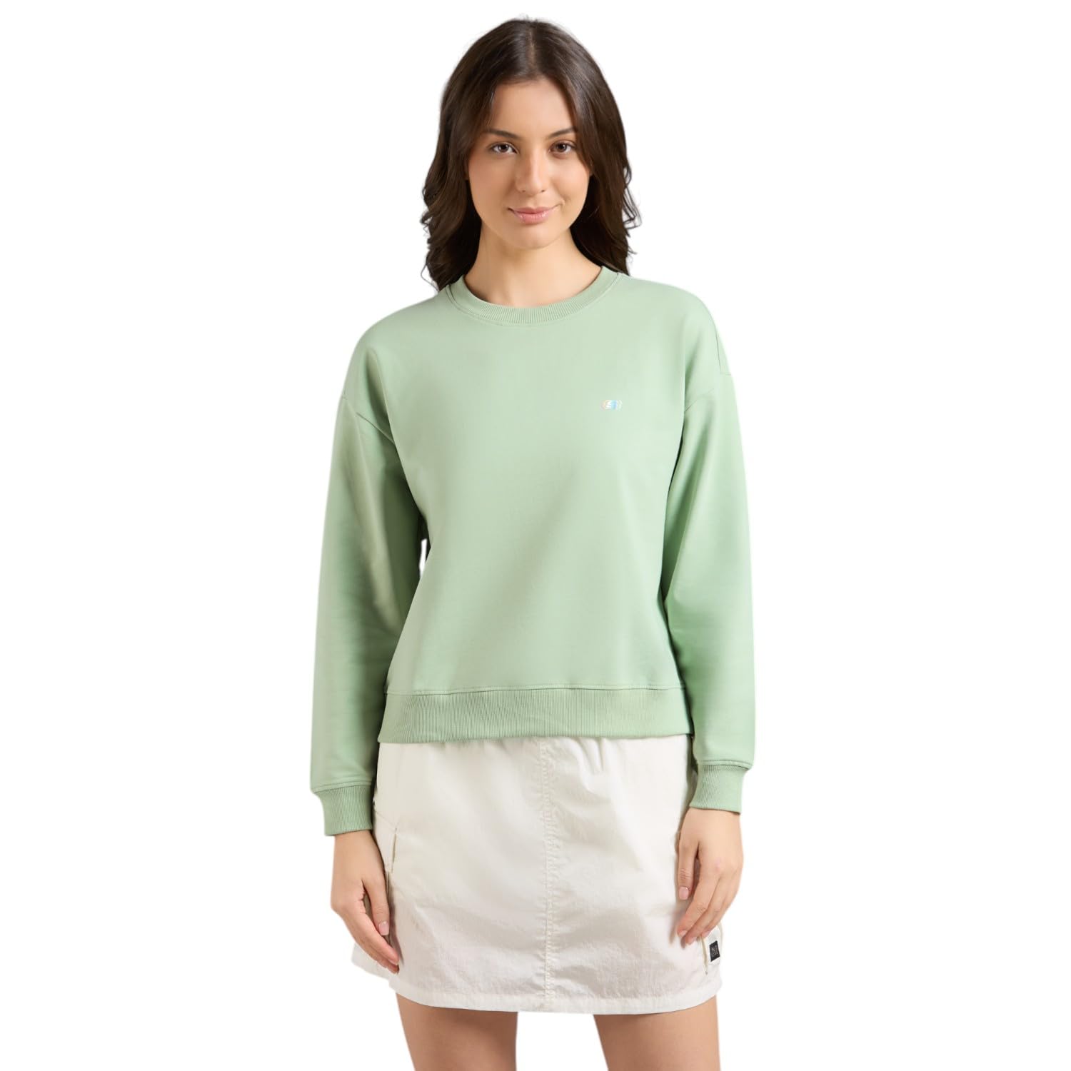 skechers Women's Solid Oversized Fit T-Shirt (LT0066ID-YLBL-picture-12