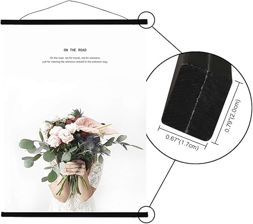 Miniatura 4 de Miaowater 2 paquetes de marco magnético para colgar fotos, de madera ligera, marcos para colgar fotos, imágenes y arte impresa en lienzo