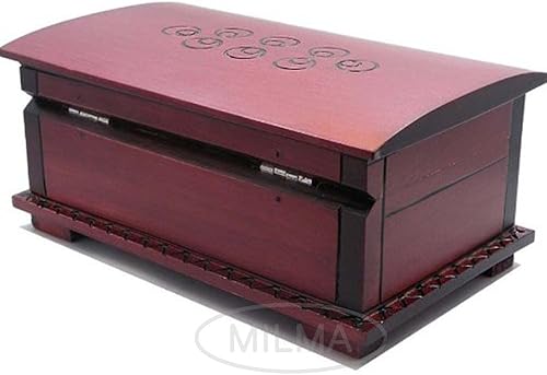 Miniatura 4 de Caja decorativa de madera para el pecho, caja de rompecabezas de apertura secreta celta, recuerdo de joyería hecha a mano hecha en Polonia, Madera