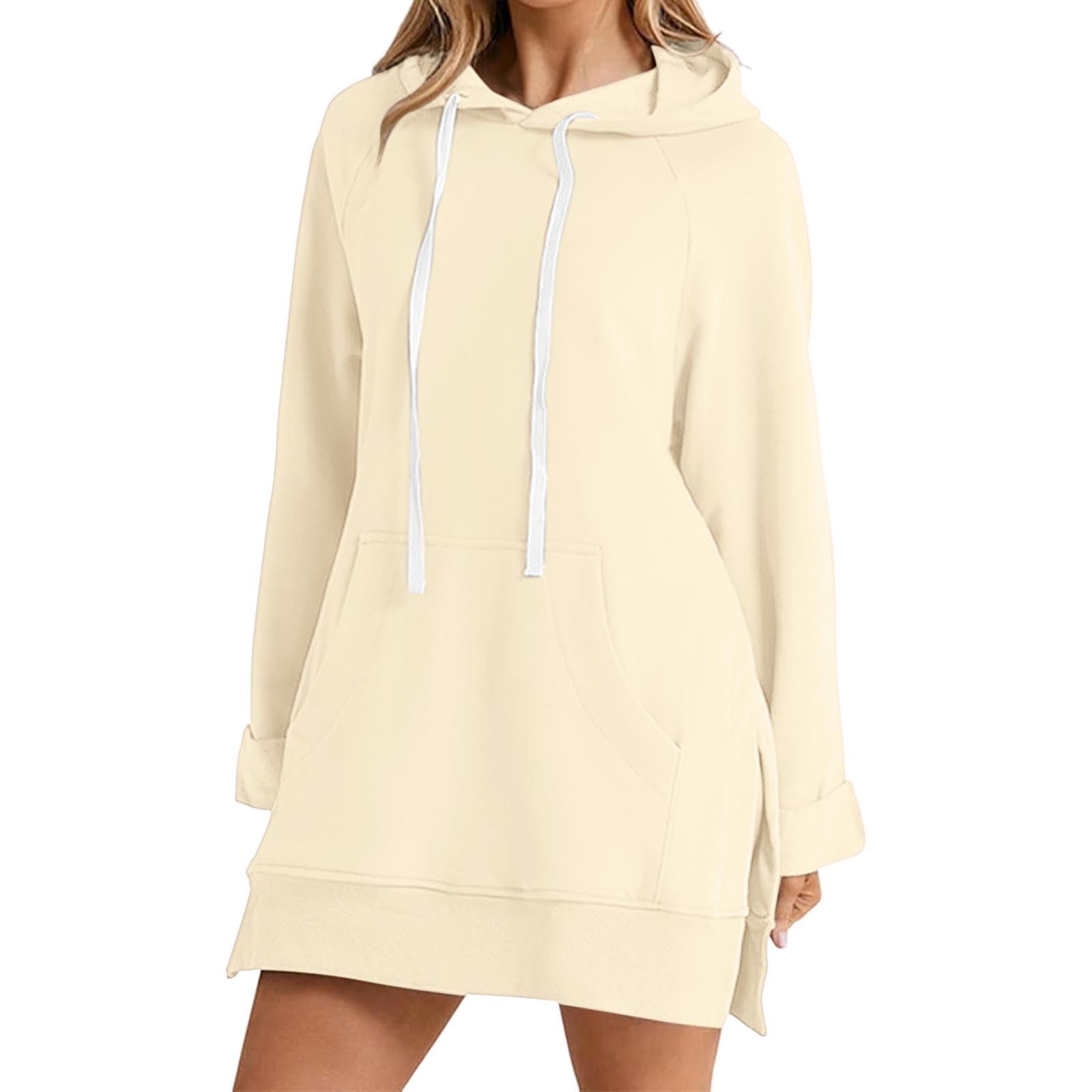 Generisch Robe confortable pour femme avec imprimé de Noël, sweat à capuche à manches longues et poches