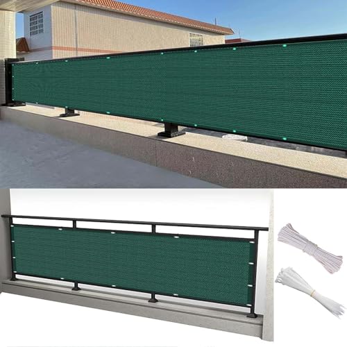 Brise Vue Occultant 100 x 200 cm en HDPE 220G/M², Protection Contre Vent, Soleil, Protéger Les Écran D'Intimité avec Cordes et Attache-Câbles pour Balcon...