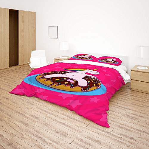 Parure de lit double motif licorne au repos de qualité supérieure CHEHONG