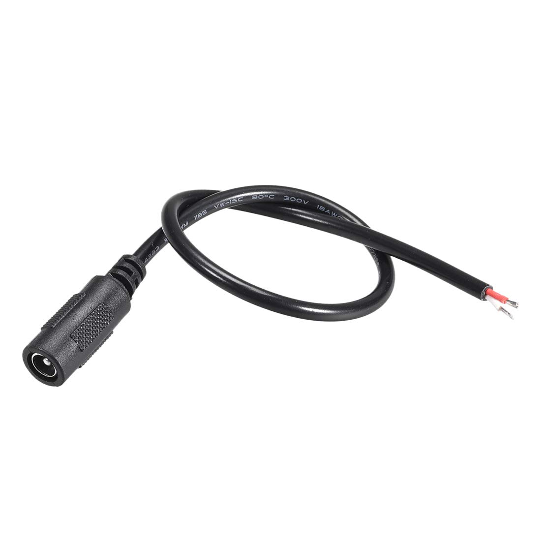 sourcing map 2 szt. DC prąd 5,5 mm x 2,5 mm 4 A 18AWG 30 cm gniazdo wtyczka pigtail