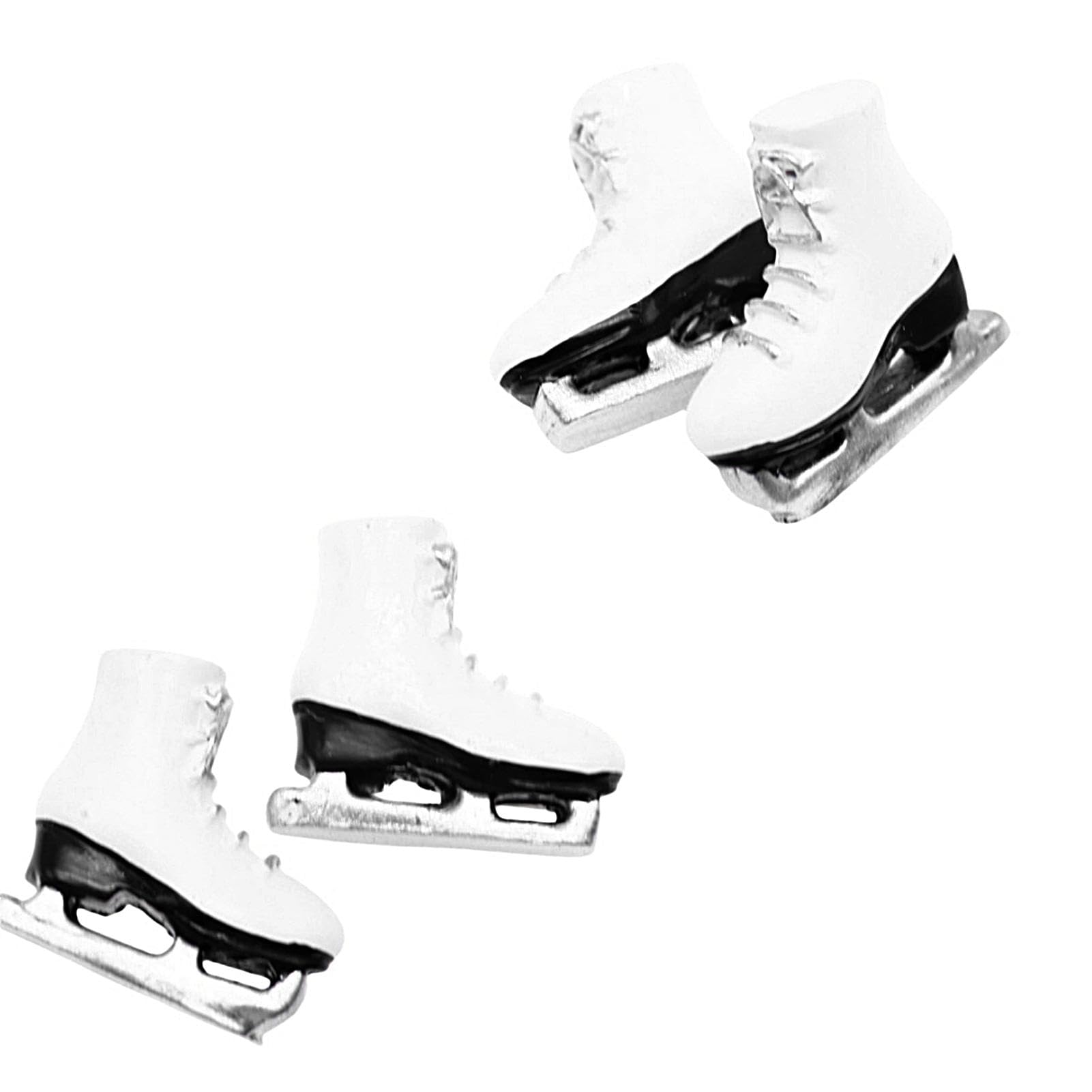 Patines De Ruedas En Miniatura, Modelo De Resina De Patines De Hielo Blancos | Zapatos con Ruedas Zapatos Deportivos de Invierno Accesorio en Miniatura a Escala 1:12 para Juegos de rol