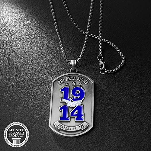 Bad Bananas BBGreek Phi Beta Sigma Paraphernalia - Official Vendor - Dog Tag Pendant Necklace with 24 Inch Rope Chain - Collection4