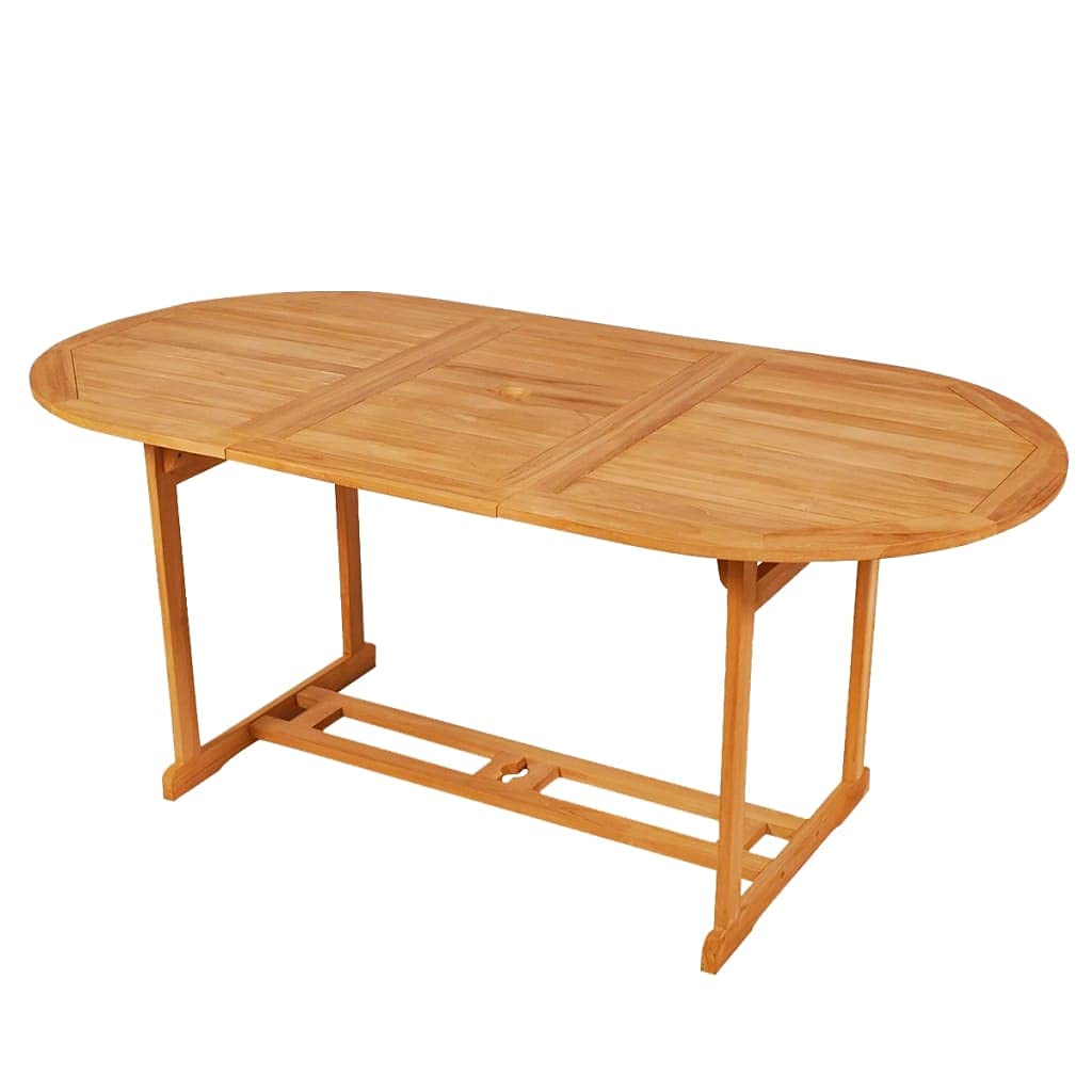 Set di mobili da giardino da 7 pezzi con cuscini, legno di teak massiccio, sedie pieghevoli con schienale regolabile in 5 posizioni, foro per ombrellone, fino a 110 kg per sedile