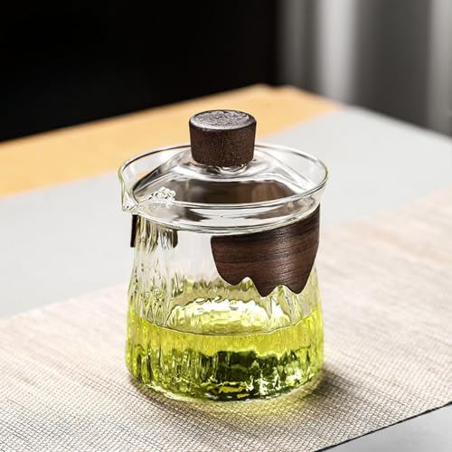 FLYILIA 急須 ティーポット 蓋碗 茶こし付き 耐熱ガラス ガラスポット 蓋付き ストレーナー 茶こし おしゃれ 業務用 家庭用 ほこり防止 火傷防止 耐熱 耐冷 お茶 紅茶 緑茶 花茶 麦茶 日本茶 中国茶 台湾茶 焙じ茶 ティーバッグ 番茶 煎茶