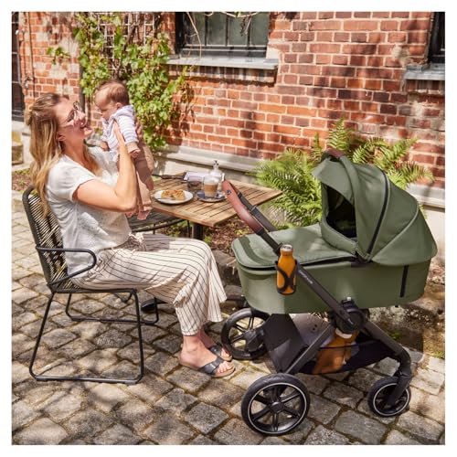 Miniatura 13 de Hauck Comfort N Care Set Cochecito 2in1 Carrito Bebé Desde Nacimiento Hasta 22 Kg - Capazo Xl - Ruedas De Goma Con Suspensión - Silla De Paseo Ligera Reversible Y Reclinable - Con Adaptador - Oliva