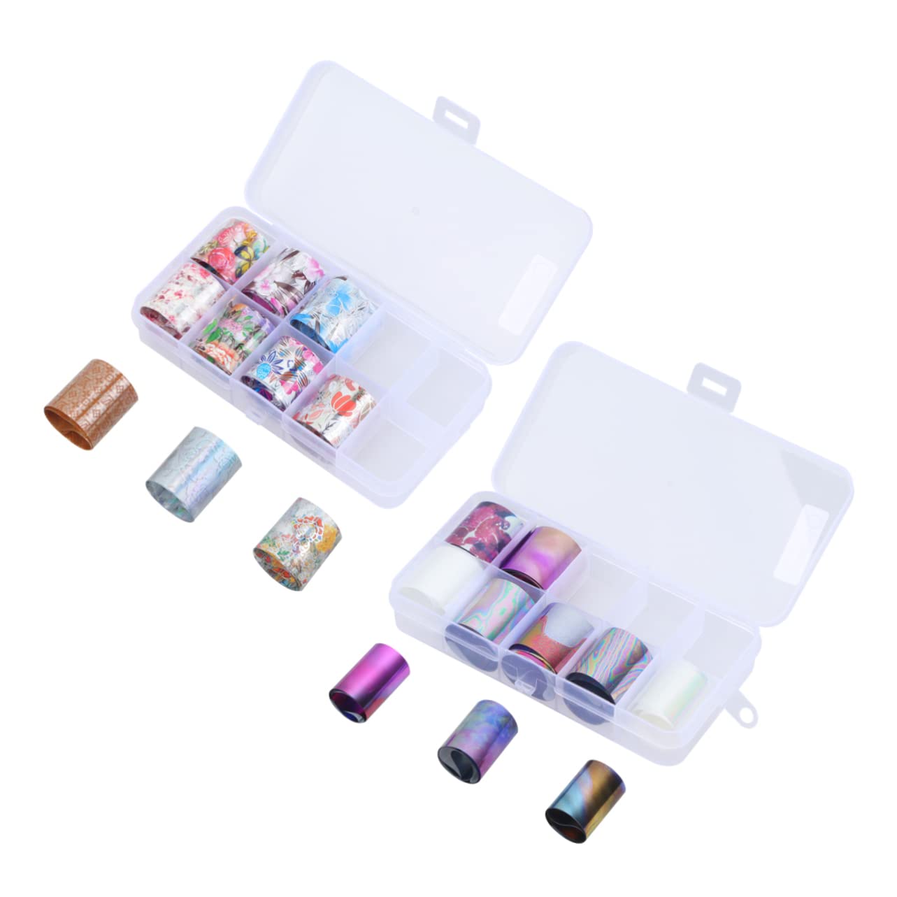 2 Set Stickers Adesivi Per Decorazione Unghie Nail Foil Transfer Per Nail Art Te Design Variabile Adatti Per Donne E Manicure Creativa 50 * 2