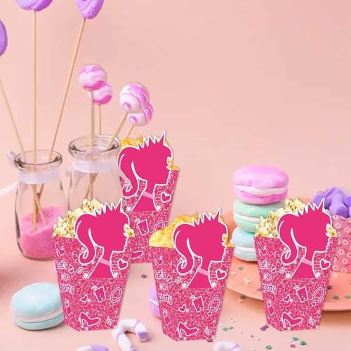 Image of Zliisang Pink Princess Popcorn Boxes 20pcs Princess Birthday Decorations Snack Treat Boxes for Kids Boys Girls Birthday Party Supplies Baby Shower Decorations