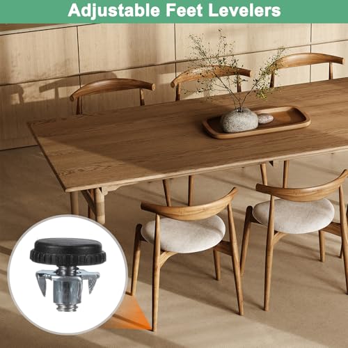 Image of M METERXITY 24-Pack Furniture Feet, 5 /16 inch-18 Thread w /T-Nut Kit Adjustable Furniture Levelers, Adjustable Leveling Feet Supports 7920LBS for Tables /Cabinets /Large Base Supports [Black]