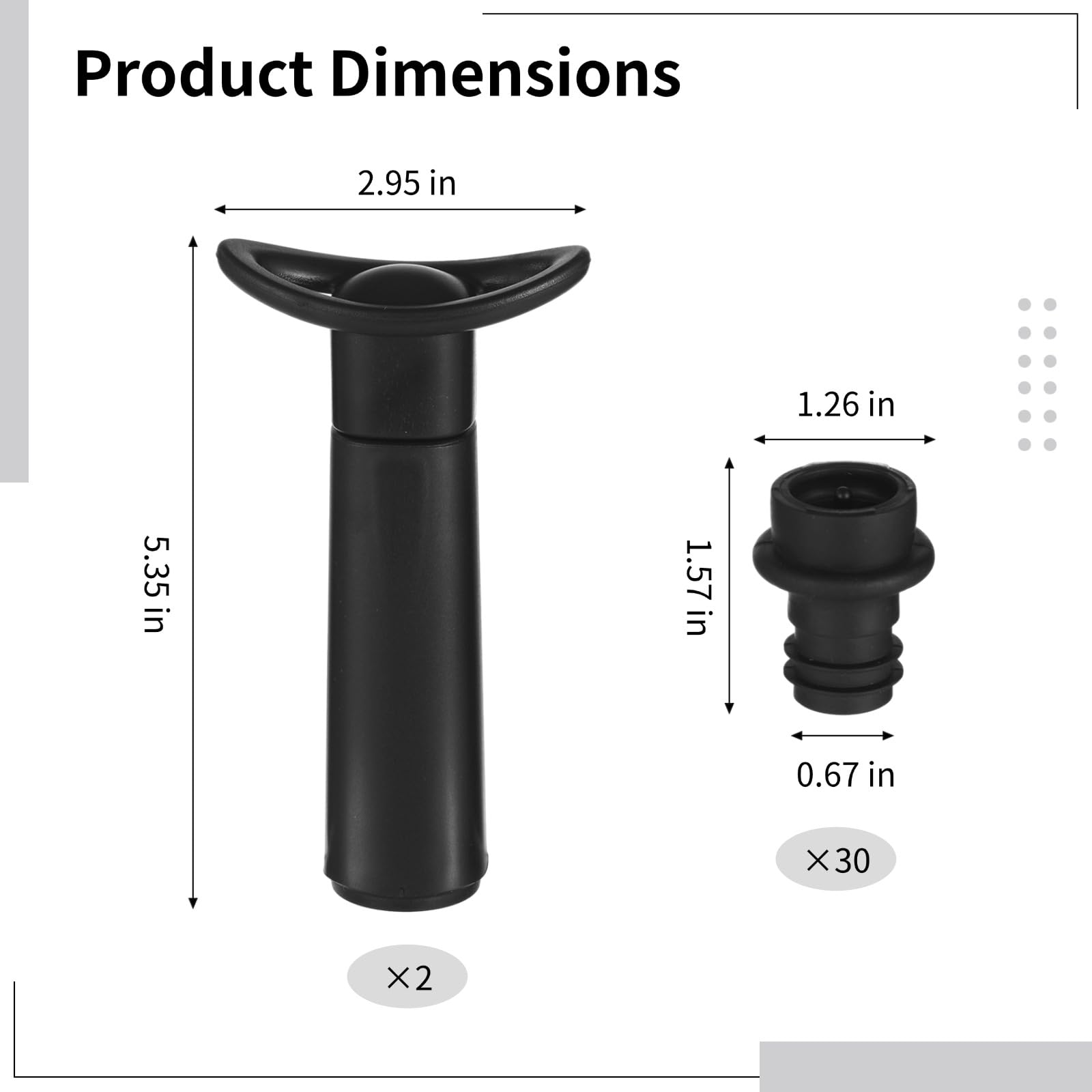 Juego de 32 bombas de vacío para ahorro de vino, con 2 bombas y 30 tapones, conservadores de vino reutilizables, protectores de botellas, selladores de botellas para cocina, fiesta