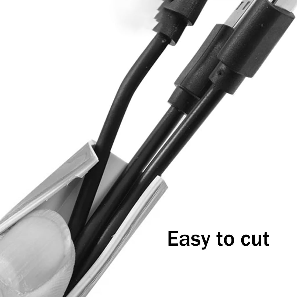 Cubrecables para Suelo De Hogar Y Oficina，Protector De Cables Autoadhesivo De PVC Blando，Fácil De Desenrollar/Canal Interior: 7 Mm / 0,28 Pulgadas(Grigio,10M)