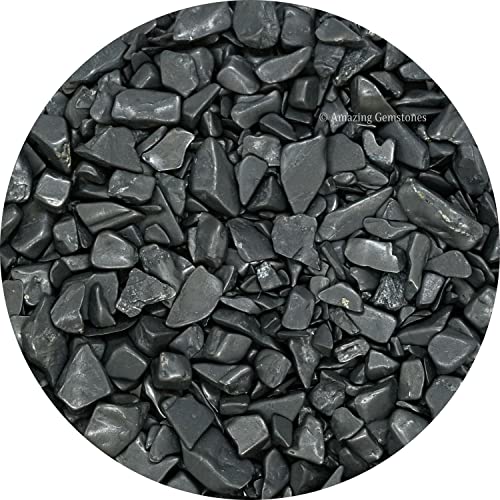 Image of Shungite Crystal Chips Aquarium Gravel Rocks - Bulk Fish Tank Gravel, Small Tumbled Stone and Tiny Crystals for Decoration (Natural AAA Grade Gemstones)