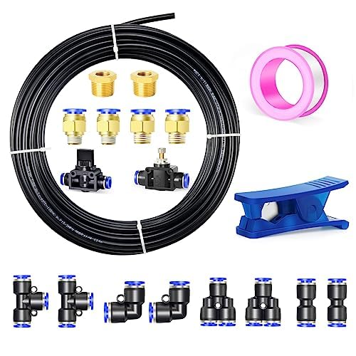 ERGAOBOY 6MM OD Black 10 Metres Nylon Pneumatic Air Hose Pipe Tube Kit for Fluid Transfer Brake System