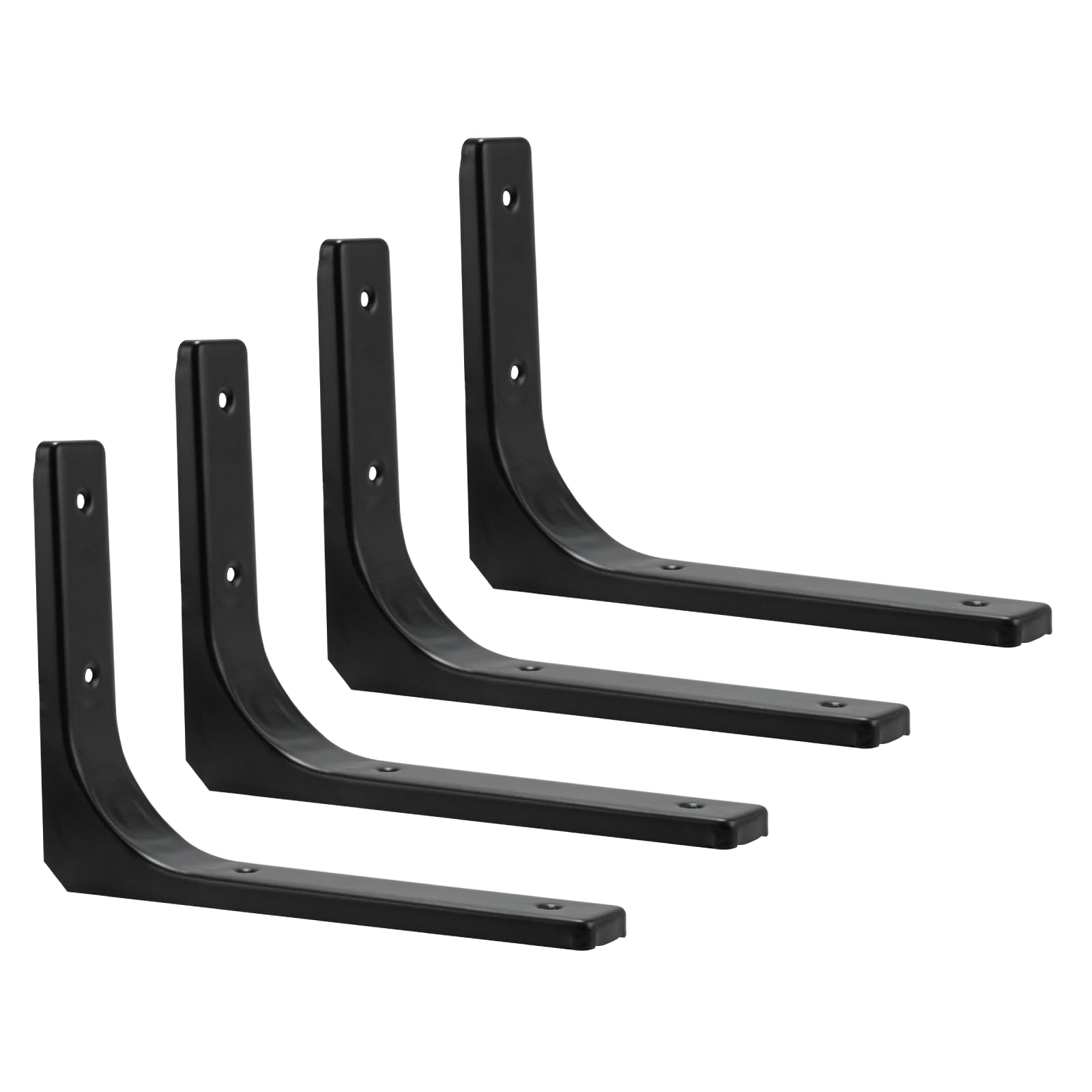 4 Pcs Floating Shelf BracketsMetal Wall Brackets for Shelves, Shelving Brackets, 90 Degree Right Angle Shelf Support Bracket Corner Braces Wall Mounted for Home Kitchen Bedroom(Black, 200x150mm)