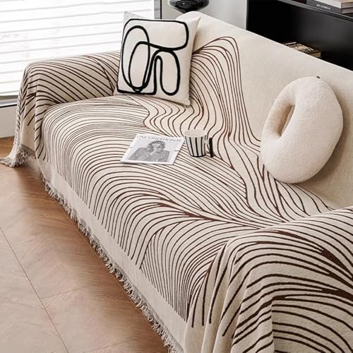 Housse de canapé chenille pour chien jeté de canapé d'angle marron