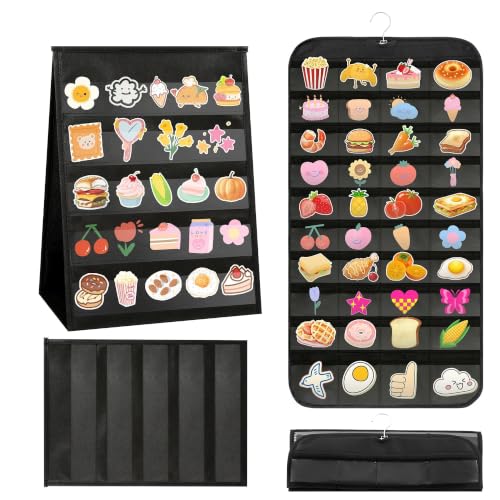 2pack Portable Sticker Display Stand Included Both Hanging and Freestanding Designs No Assembly Required Can Hold Stickers of Various Sizes for Vendors Small Businesses Collectors and Trade Shows