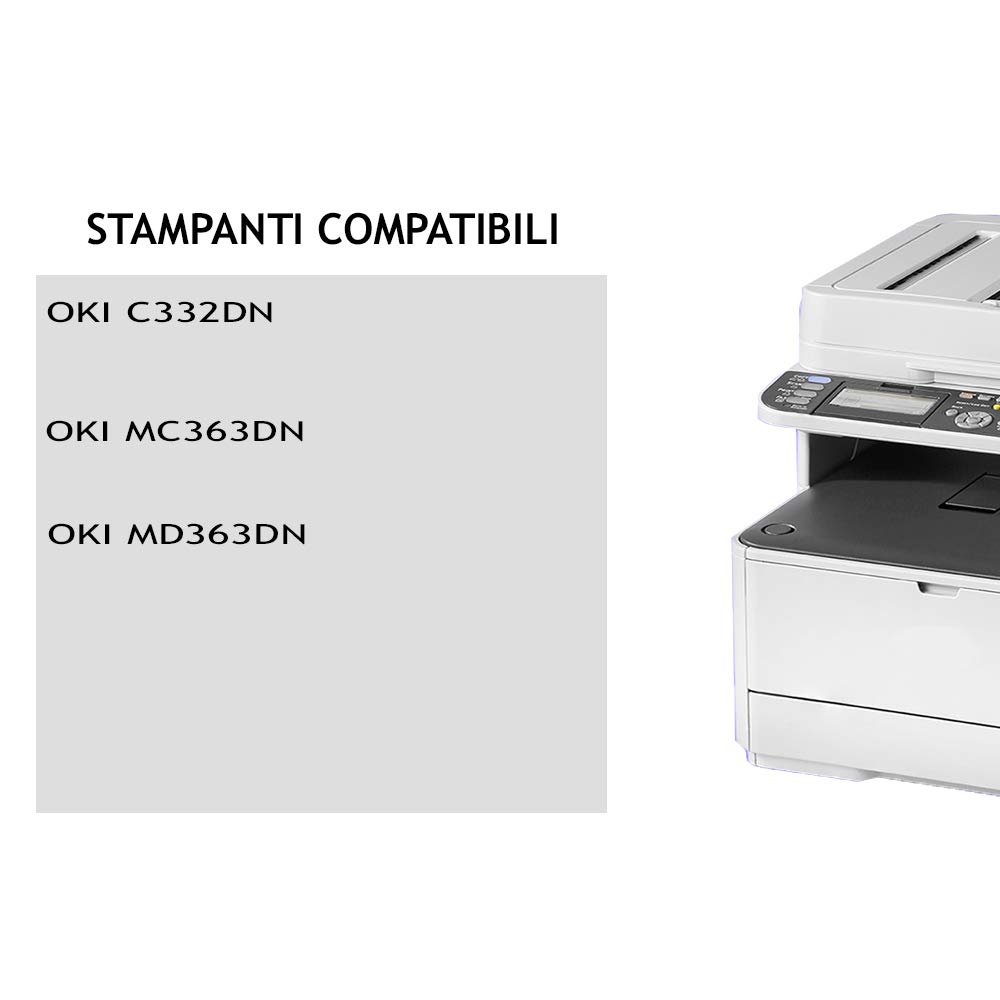 Alphaink tamburo compatibile con Oki 44574302 per stampanti OKI 412DN,B432, B512, MB472, MB492, MB562 45807106 OKI B412DN, B432DN, B512DN, MB472DNW, MB492DN, MB562DNW