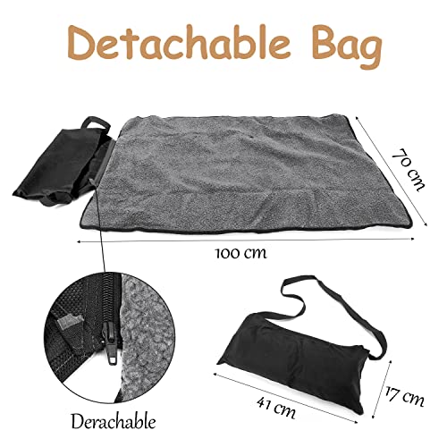 Gohytal Hundedecke für Unterwegs Faltbare Wasserdichte Haustier Decke Flauschig Weich Waschbar Decke für Haustier wasserdichte und Hundedecke Matte für Hunde Welpen Katzen Autositz 100 X70cm (Schwarz)