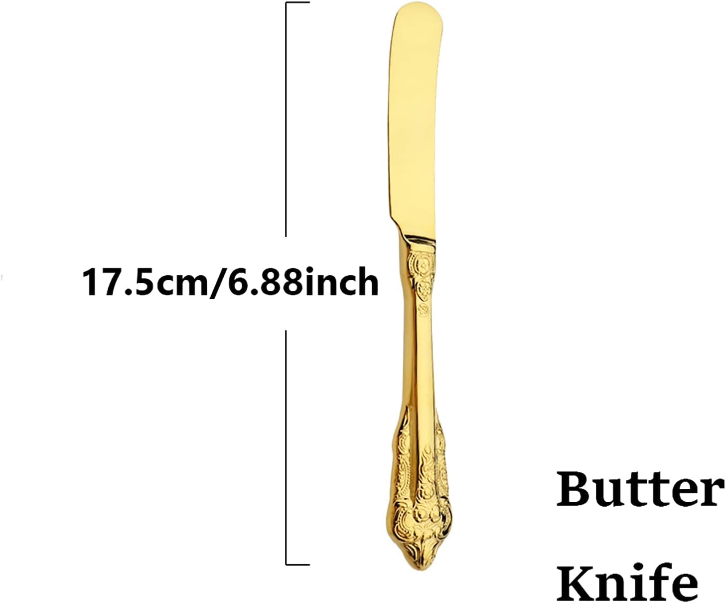 6-Piece Vintage Butter Knife 18/10 Stainless Steel 6.89 Inch, Gold