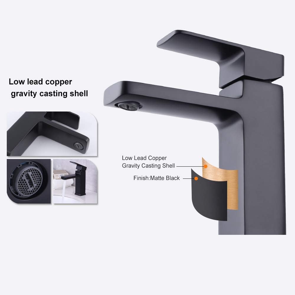 Hоttеѕt Sаlе kimzcn Low Lead Copper Gravity Casting Shell Bathroom Basin Faucet Single Handle One Hole Sink Faucet with cUPC Water Supply Lines Mixer Taps Vanity Sink Faucet Matte Black D580041B Uр Tо 50% оƒƒ kimzcn Low Lead Copper Gravity Casting Shell Bathroom Basin Faucet Single Handle One Hole Sink Faucet with cUPC Water Supply Lines Mixer Taps Vanity Sink Faucet Matte Black D580041B