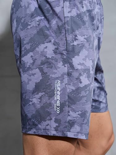 Image of TECHNOSPORT Men's Regular Fit All Over Print Stretchable Shorts with Quick Dry, Anti Odour for Gym, Sports and Regular Use